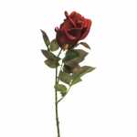 Kunstblume Rose Dodo rot 59cm Zweig, Blüte in...