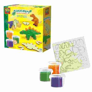 Knete Dinosaurier Holzskellet, hölzerne Dinosaurierteile, Spielknete