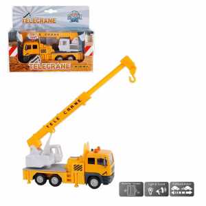 LKW Teleskopkran 15cm mit Licht & Sound, mit Rückzugmotor,