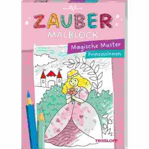 Zaubermalblock Magische Muster Prinzessinnen, 64 Seiten, ab 5 Jahren,