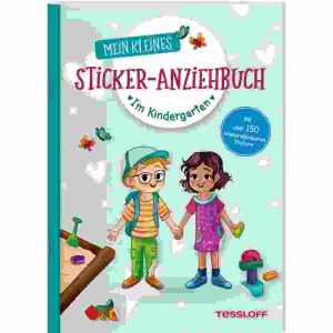Mein kleines Sticker-Anziehbuch Im Kindergarten, 16 Seiten