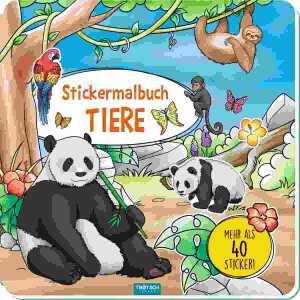 Stickermalbuch Tiere über 40 Sticker, 21 x 21 cm,, Trötsch