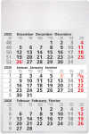 2026 Güss 3-Monatswandkalender Metall