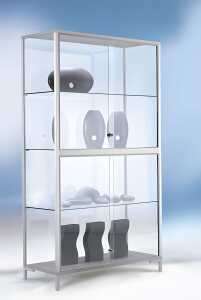 Standvitrine 1500 Dekor Silber