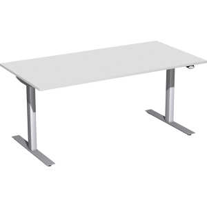 Geramöbel Schreibtisch Elektro-Flex 1600 x 650-1250 x 800 mm lichtgrau