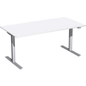 Geramöbel Schreibtisch Elektro-Flex 1.600 x 650-1.250 x 800 mm weiß