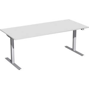 Geramöbel Schreibtisch Elektro-Flex 1800 x 650-1250 x 800 mm lichtgrau