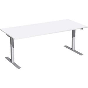 Geramöbel Schreibtisch Elektro-Flex 1.800 x 650-1.250 x 800 mm weiß