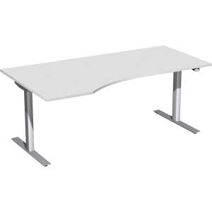 Schreibtisch Elektro Flex 1.800 x 650-1.250 x 800/1.000 mm lichtgr