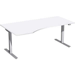 Schreibtisch Elektro Flex 1.800 x 650-1.250 x 800/1.000 mm weiß