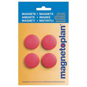Magnete Discofix Standard geblister Rot, 30 mm 4 Stück