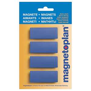 Magnete Discofix Block 2 geblistert Dunkelblau, 54x19x8 mm 4 Stück