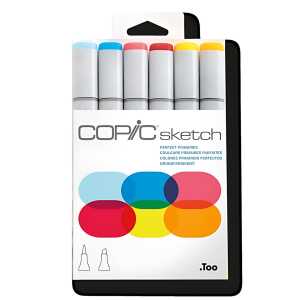 Layoutmarker Copic Sketch 6er Set Grundfarben