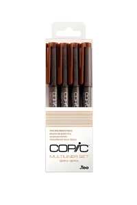 Marker Copic Multiliner sepia 4 Stück sortiert