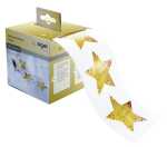 Weihnachts-Sticker 200 - 47 x 47 mm - Christmas Stars - gold
