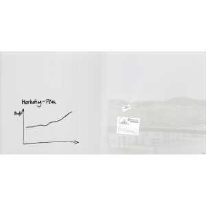 Glas-Whiteboard Artverum - weiß - 200 x 100 x 1,80 cm