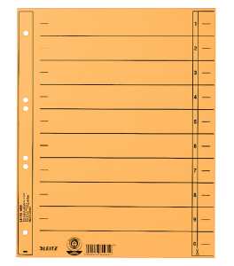 LEITZ Trennblätter, A4 Überbreite, Manilakarton 230g/qm,gelb (80165815