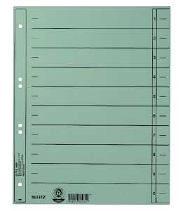 LEITZ Trennblätter, A4 Überbreite, Manilakarton 230g/qm,blau (80165830