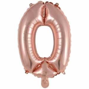 Folienballon Mini Zahl 0 rose 9909698 41cm
