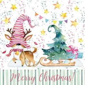 Gnom Reindeer, 3-lagig, 20 Stück, ti-flair, Jet-Papier