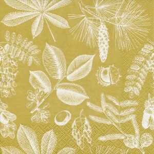 Forêt Feuilles gold, 3-lagig, 20 Stück, ti-flair, Jet-Papier