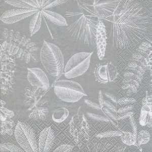 Forêt Feuilles silver, 3-lagig, 20 Stück, ti-flair, Jet-Papier