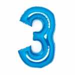 Folienballon Zahl blau 3 9914053 66cm