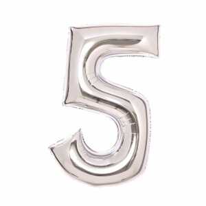 Folienballon Zahl 5 silber AMSCAN 9913230 66cm