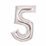 Folienballon Zahl 5 silber AMSCAN 9913230 66cm
