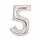 Folienballon Zahl 5 silber AMSCAN 9913230 66cm