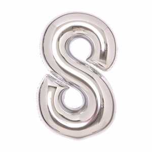 Folienballon Zahl 8 silber AMSCAN 9913233 66cm