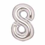 Folienballon Zahl 8 silber AMSCAN 9913233 66cm