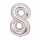 Folienballon Zahl 8 silber AMSCAN 9913233 66cm