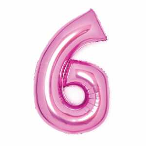 Folienballon Zahl 6 pink AMSCAN 9914046 66cm