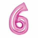 Folienballon Zahl 6 pink AMSCAN 9914046 66cm