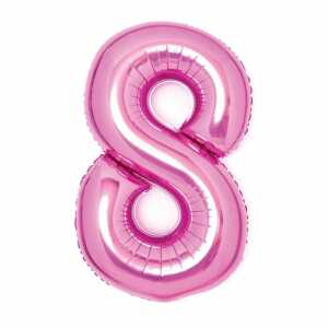 Folienballon Zahl 8 pink AMSCAN 9914048 66cm