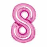Folienballon Zahl 8 pink AMSCAN 9914048 66cm