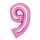 Folienballon Zahl 9 pink AMSCAN 9914049 66cm
