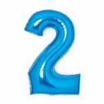 Folienballon Zahl blau 2 9914052 66cm