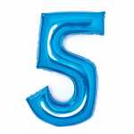 Folienballon Zahl blau 5 9914055 66cm