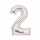 Folienballon Zahl 2 silber AMSCAN 9913227 66cm