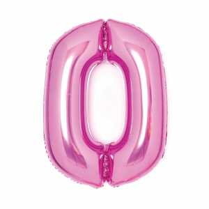 Folienballon Zahl 0 pink AMSCAN 9914040 66cm