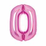 Folienballon Zahl 0 pink AMSCAN 9914040 66cm