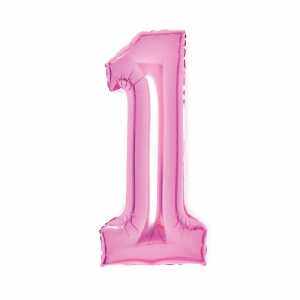 Folienballon Zahl 1 pink AMSCAN 9914041 66cm