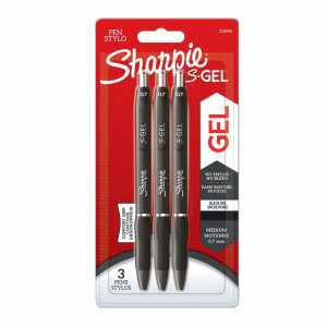 S-Gel 0,7mm schwarz 3er, Blister, Gelstift mit Druckmechanik,