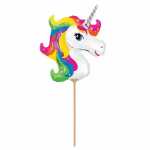 Regenbogen Einhorn, am Papierstab