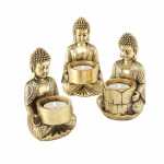 Buddha 3fach sortiert, aus Kunstharz, gold, 80x80x140mm,...