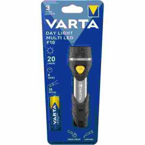 VARTA Taschenlampe LED Day Light Multi F10 schwarz/silber