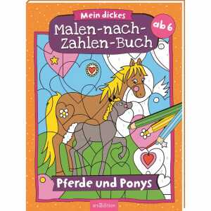 Mein dickes Malen nach Zahlen Buch Pferde und Ponys, Malbuch