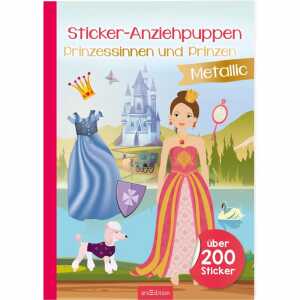 Metallic Prinzessinnen, Sticker-Anziehpuppen Prinzessinnen und Prinzen